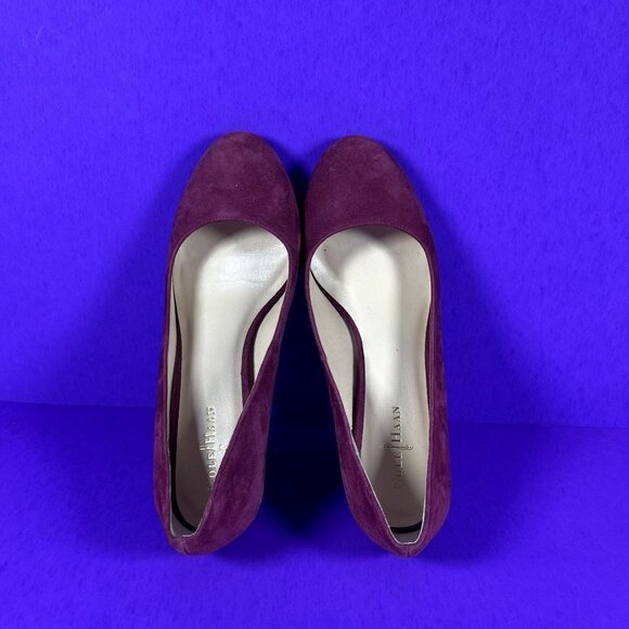 Cole Haan Women's Burgundy Red Suede Round Toe Wedge Pumps Shoe Size 6 - Picture 5 of 10